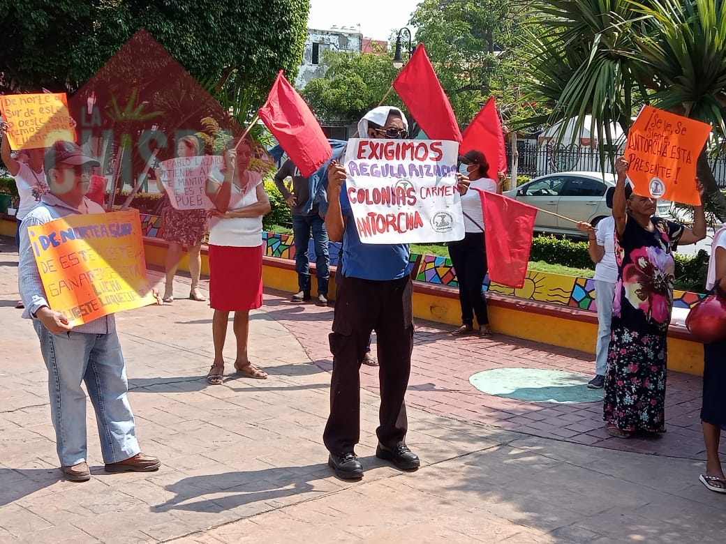 Antorchistas piden seguridad a coporaciones policicas por grupo de choque en la colonia La Antorcha