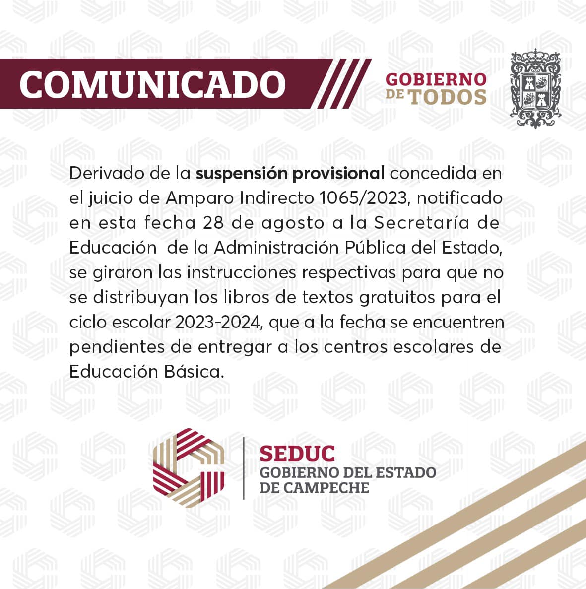 Suspenden entrega de libros de primaria en el municipio del Carmen