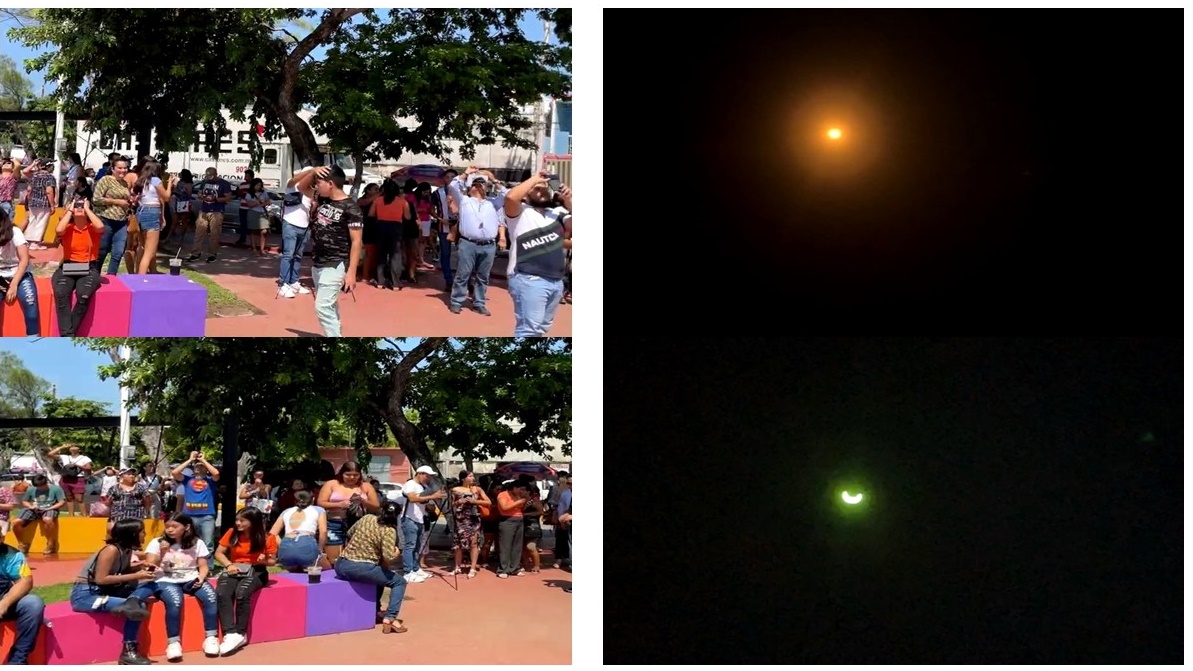 Miles de carmelitas observaron el eclipse anular del sol en diferentes puntos de la Isla