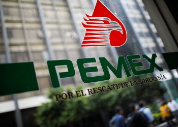 The logo of Petroleos Mexicanos (Pemex) is pictured at the company's headquarters in Mexico City, Mexico July 26, 2023. REUTERS/Raquel Cunha