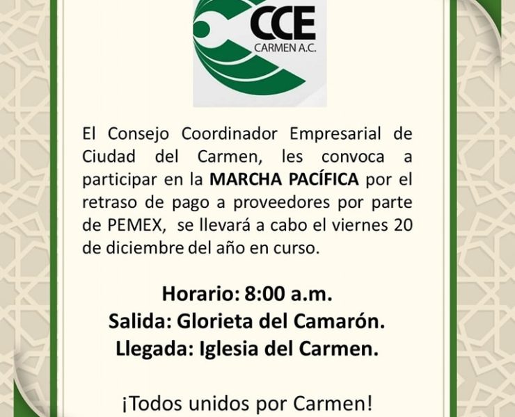 Empresarios carmelitas Marcharán mañana contra Pemex