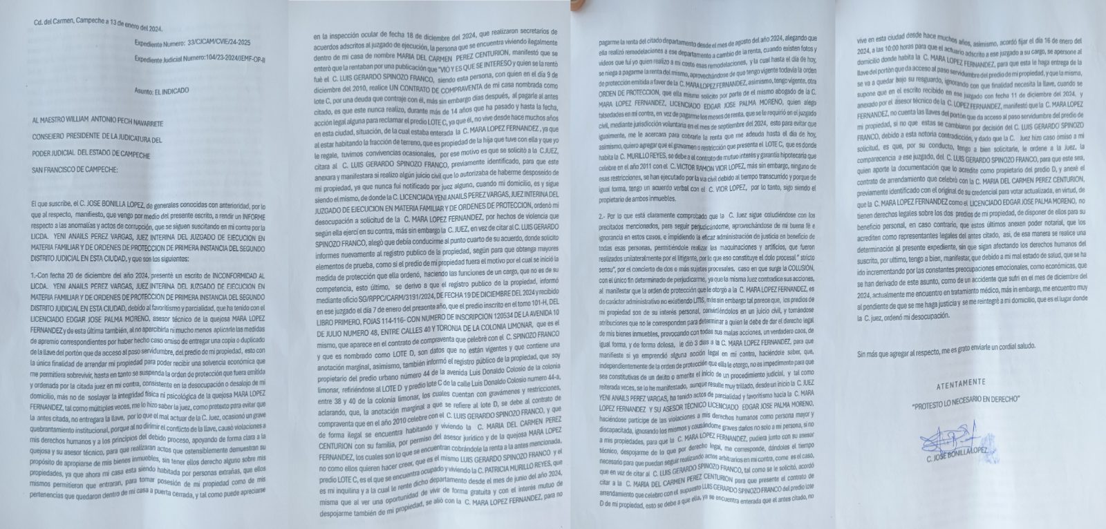 Presunta corrupción de la Juez interina Yeni Anails