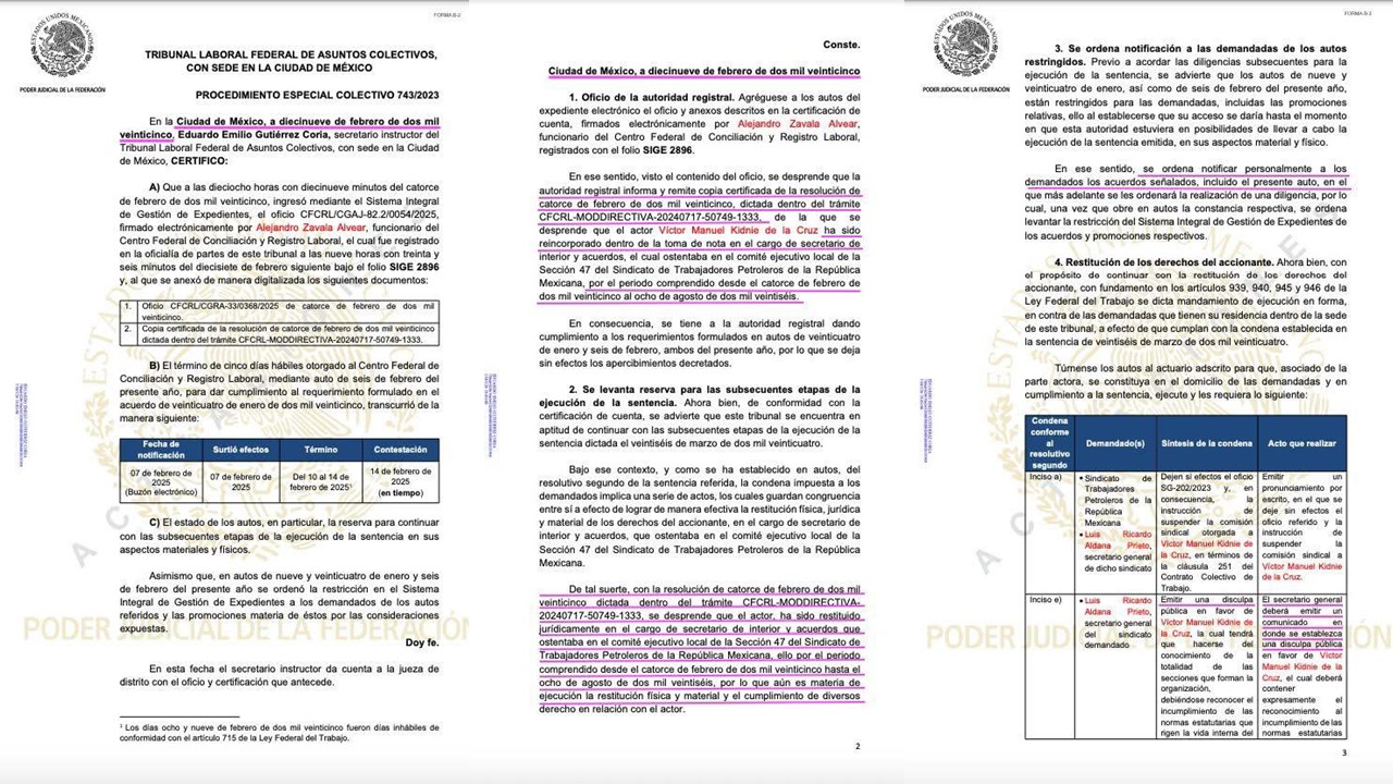 Reinstalan a Kidnie como Secretario de Interior y Acuerdos de la Sección 47