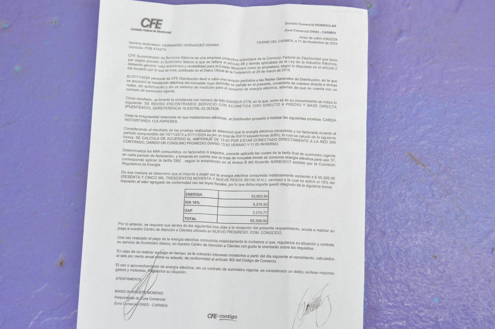 Continúa llegando recibos de luz con excesos de cobro en Atasta