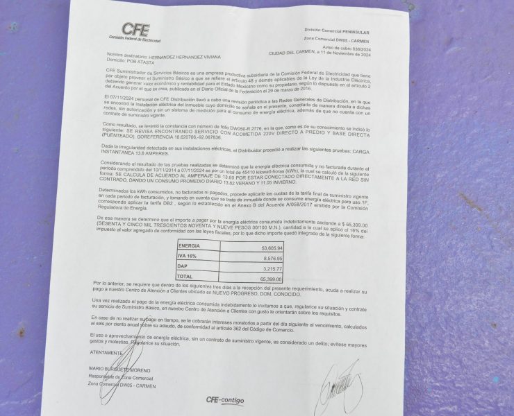 Continúa llegando recibos de luz con excesos de cobro en Atasta