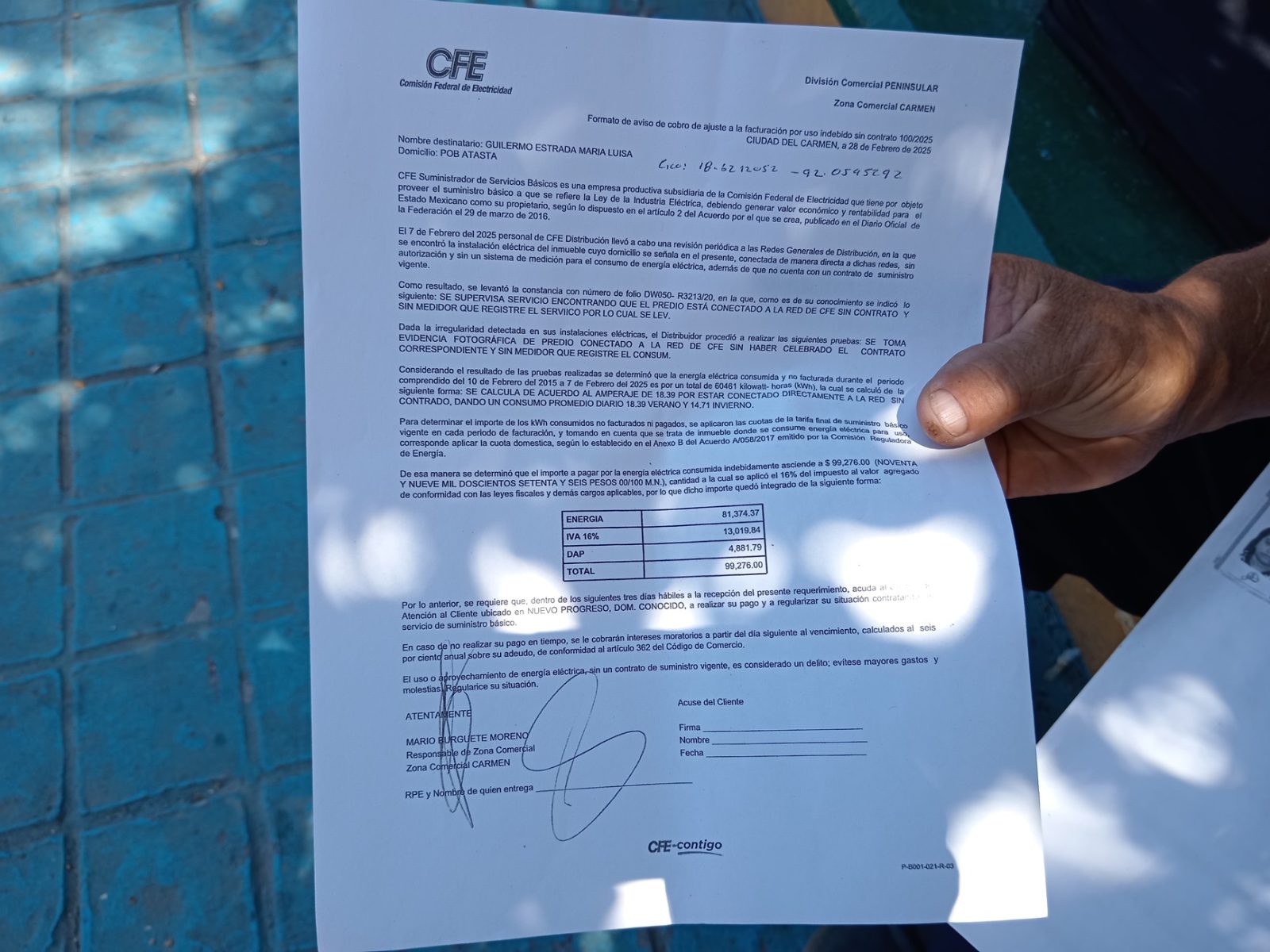 Atastecos denuncian cobros excesivos de la CFE